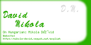 david mikola business card